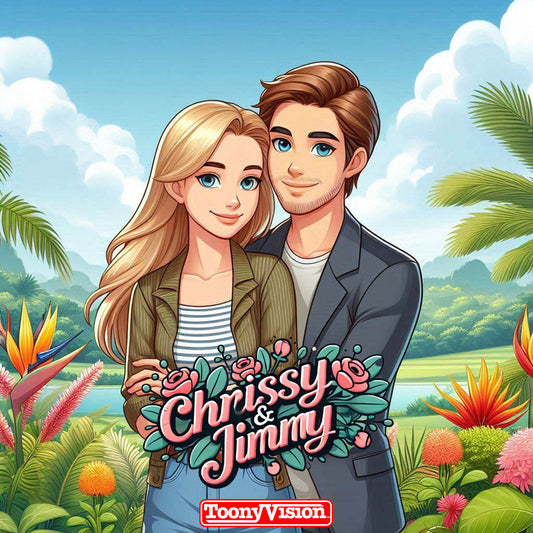 Digital Cartoon Selfie Friends Couples Personalized Custom Cartoon Portrait Image (Image) - ToonyVision