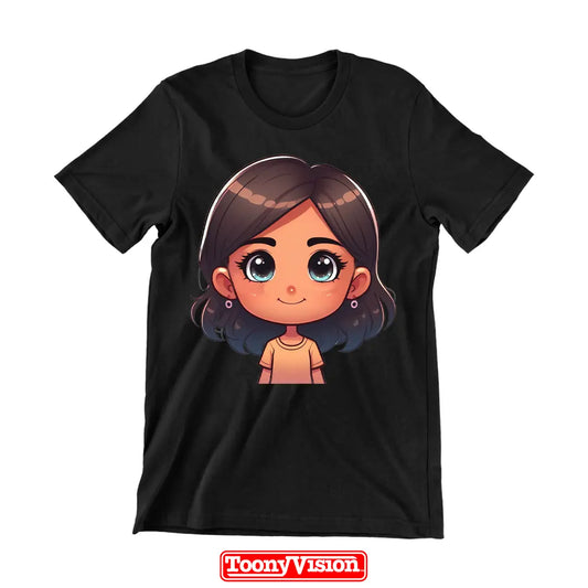 Camiseta Niña Caricatura Real – Su Carita Animada Impresa en su Ropa - ToonyVision México en Español