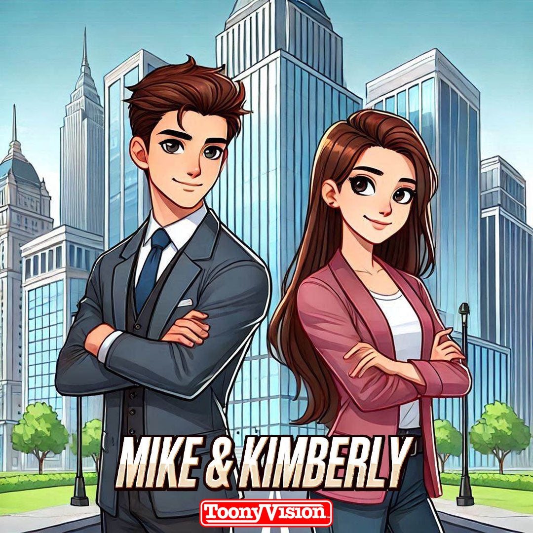 Digital Cartoon Selfie Friends Couples Personalized Custom Cartoon Portrait Image (Image) - ToonyVision