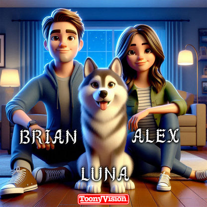 Cartoon Customize my Dog into Digital Art Animation Pixar Style Picture Personalized Portrait (Image) - ToonyVision