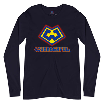 Camiseta manga larga color azul marino con logotipo de Wuanderful Locos, edición limitada