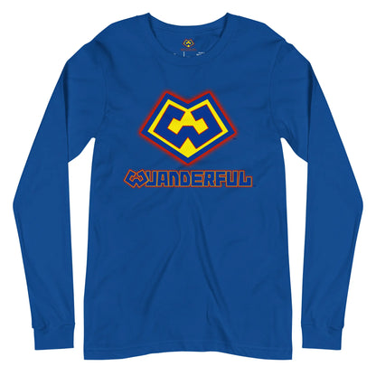 Camiseta manga larga color azul con logotipo de Wuanderful Locos, edición limitada