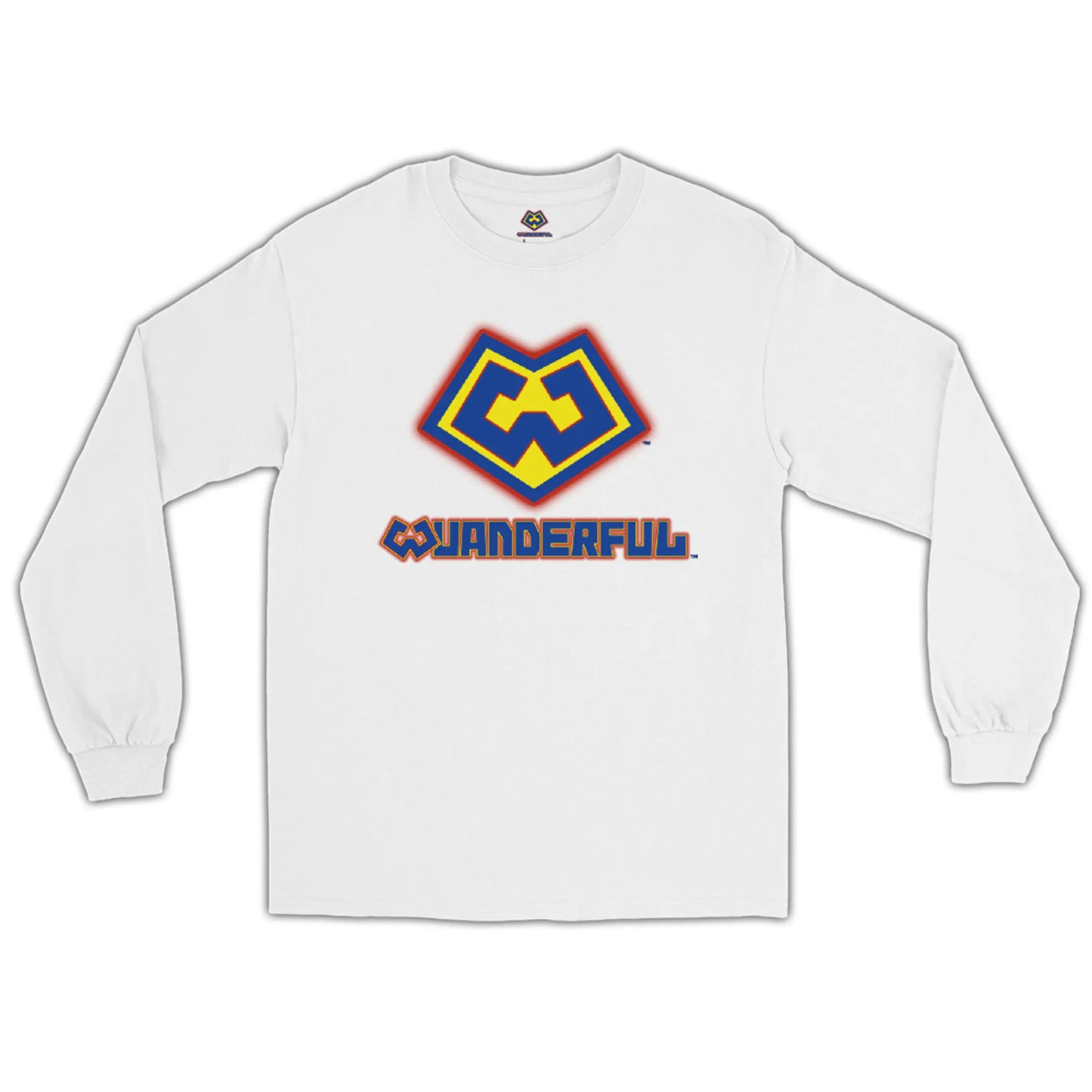 Camiseta manga larga color blanco con logotipo de Wuanderful Locos, edición limitada