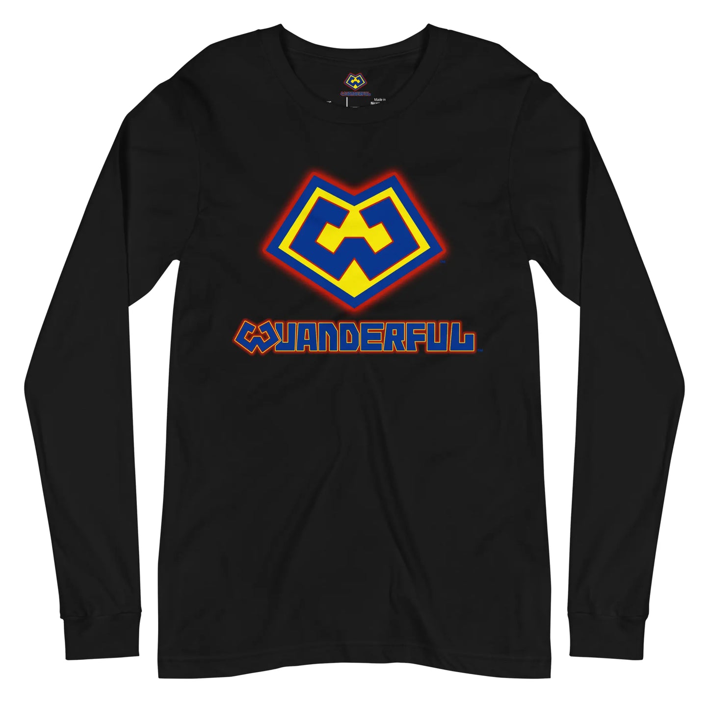 Camiseta manga larga color negra con logotipo de Wuanderful Locos, edición limitada