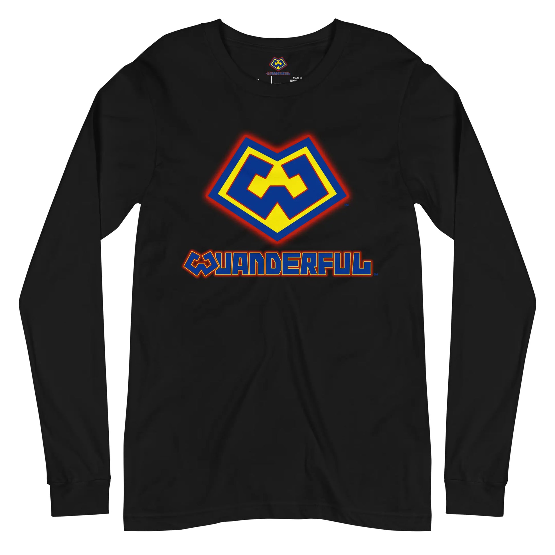 Camiseta manga larga color negra con logotipo de Wuanderful Locos, edición limitada