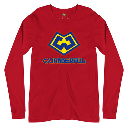Camiseta manga larga color rojo con logotipo de Wuanderful Locos, edición limitada