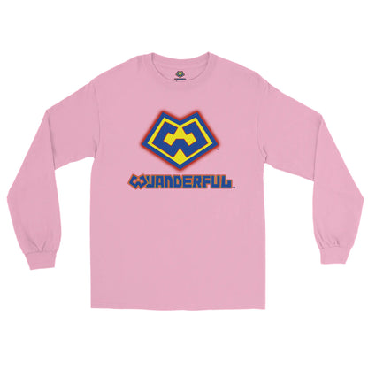 Camiseta manga larga color rosa con logotipo de Wuanderful Locos, edición limitada
