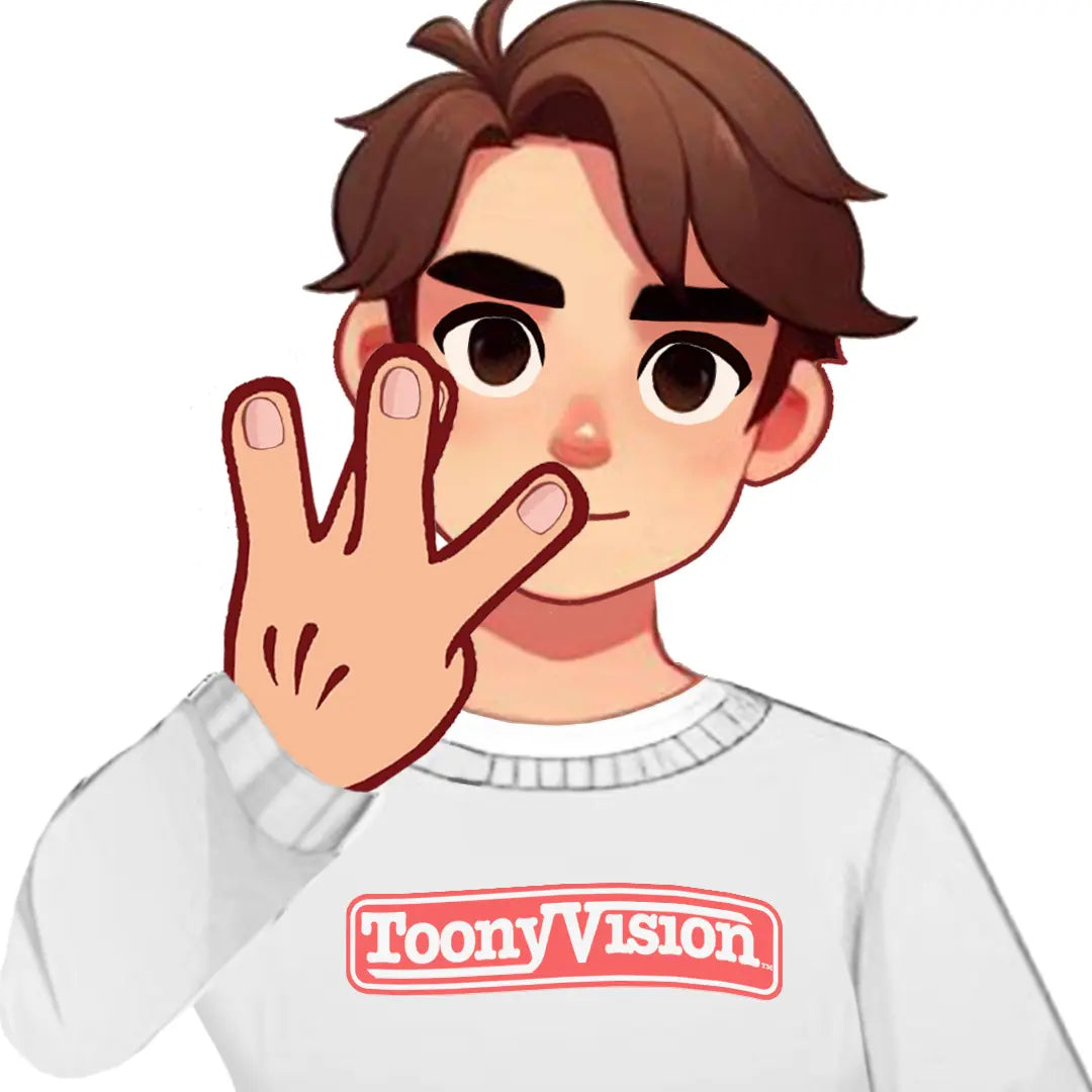 Avatar en caricatura haciendo el gesto de West Coast W — personalizado desde foto del cliente.