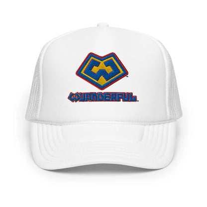Gorra estilo trucker color blanco con logotipo Wuanderful Locos, edición limitada