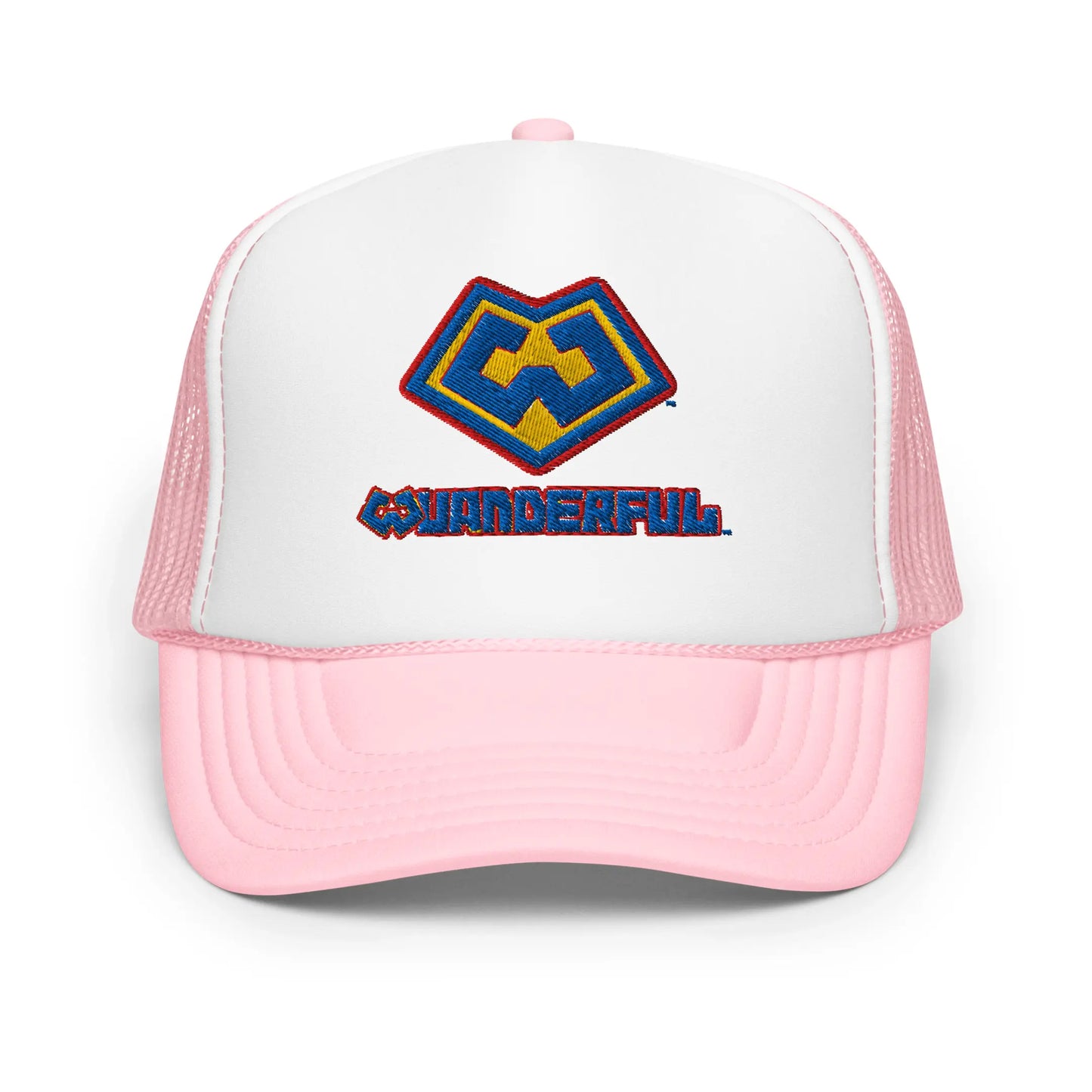 Gorra estilo trucker color rosa con logotipo Wuanderful Locos, edición limitada