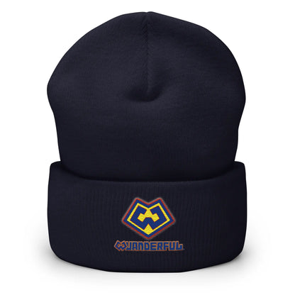 Gorro tejido azul marino con logotipo Wuanderful Locos, edición limitada