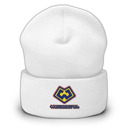 Gorro tejido blanco con logotipo Wuanderful Locos, edición limitada