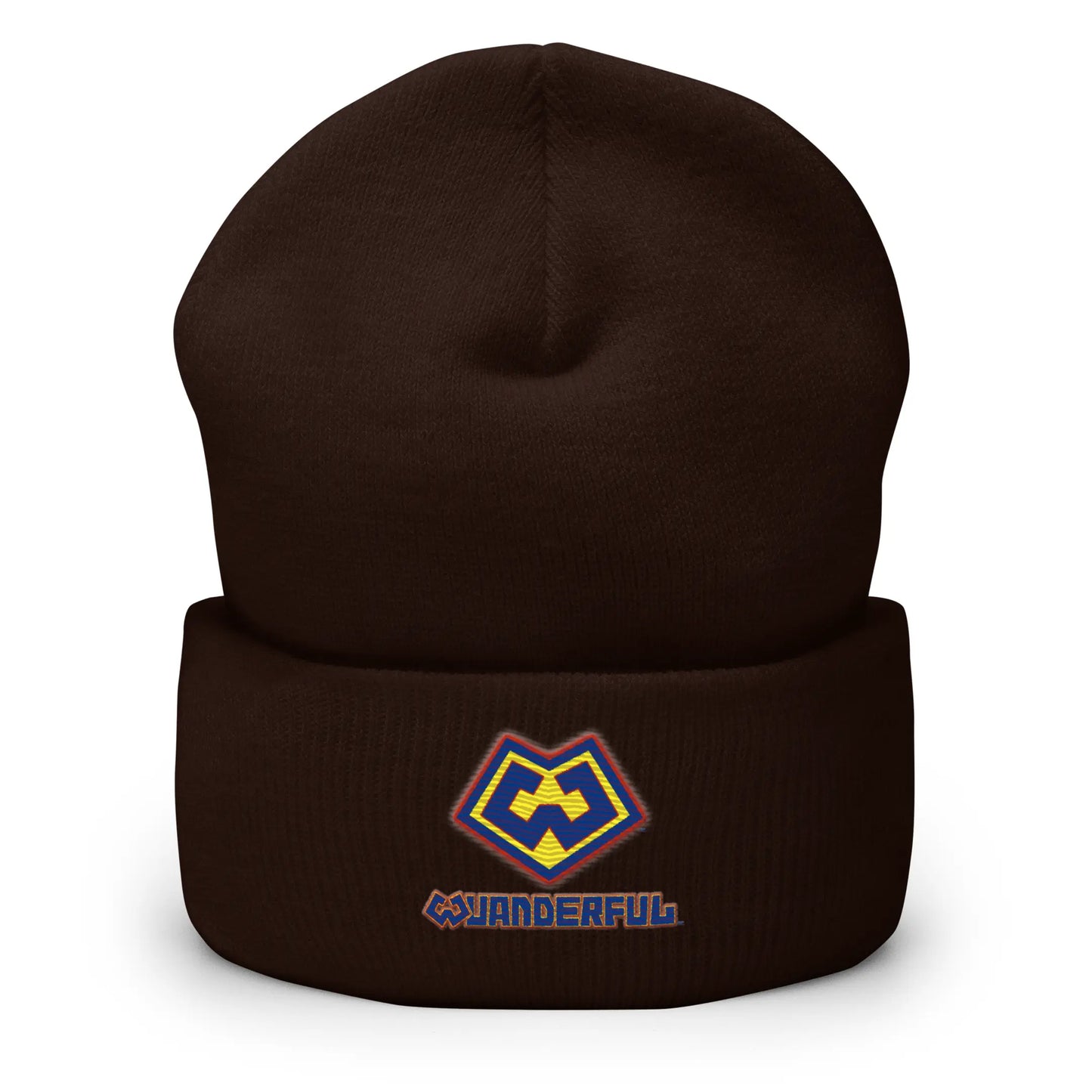 Gorro tejido chocolate marrón con logotipo Wuanderful Locos, edición limitada