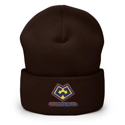 Gorro tejido chocolate marrón con logotipo Wuanderful Locos, edición limitada