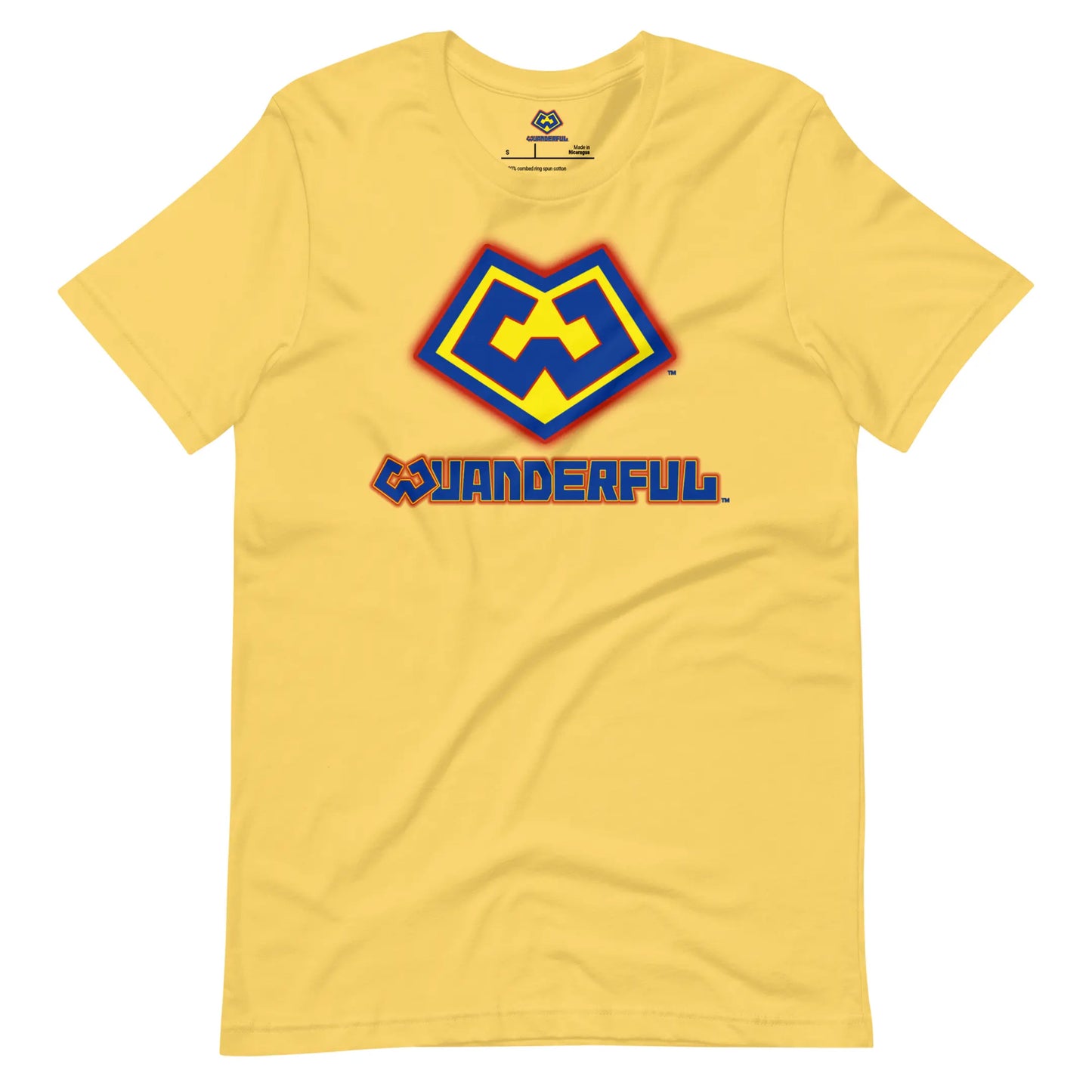 Playera amarillo con logotipo colorido de Wuanderful Locos, edición limitada