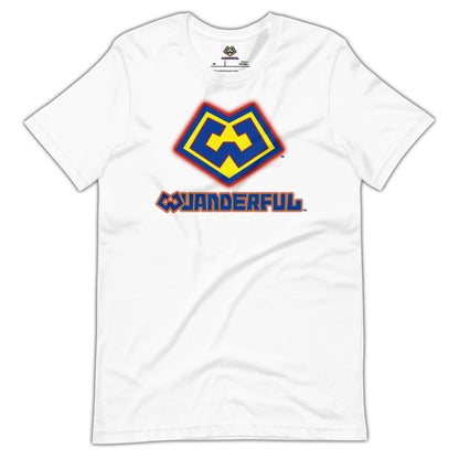 Playera blanco con logotipo colorido de Wuanderful Locos, edición limitada