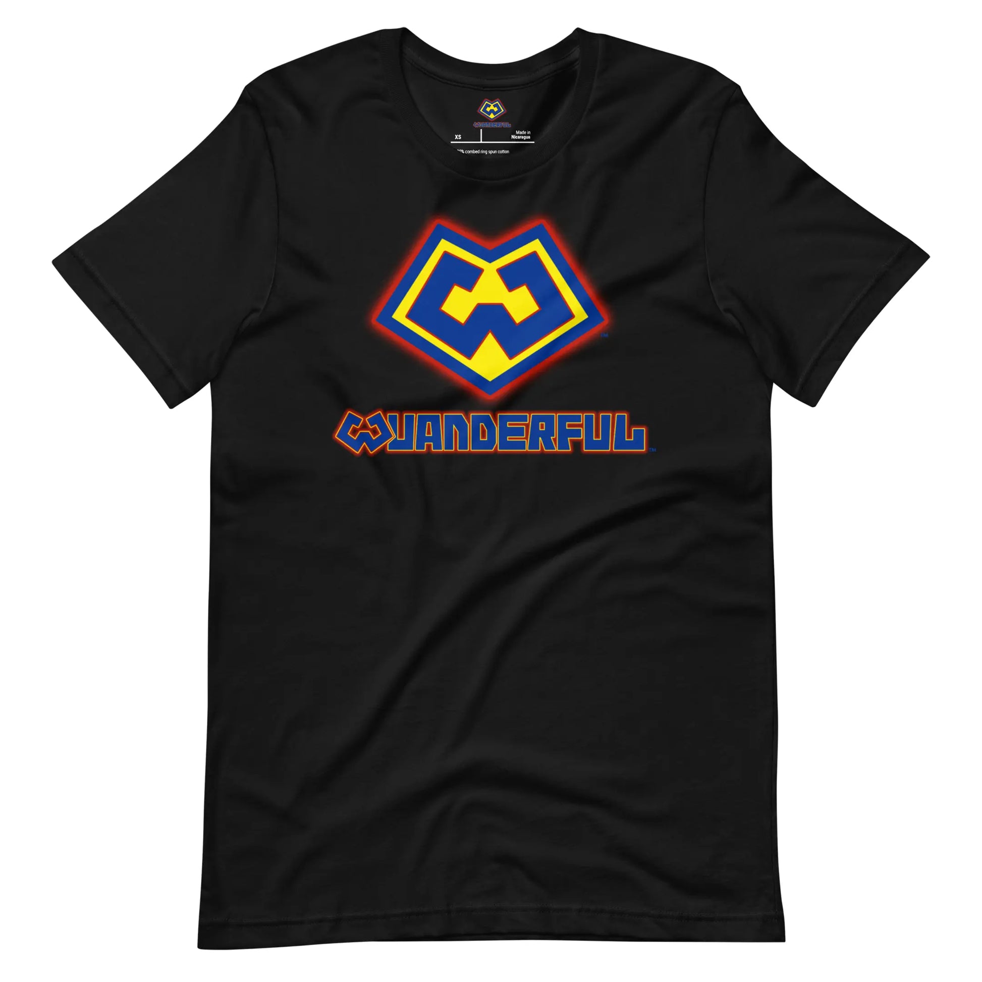 Playera negra con logotipo colorido de Wuanderful Locos, edición limitada