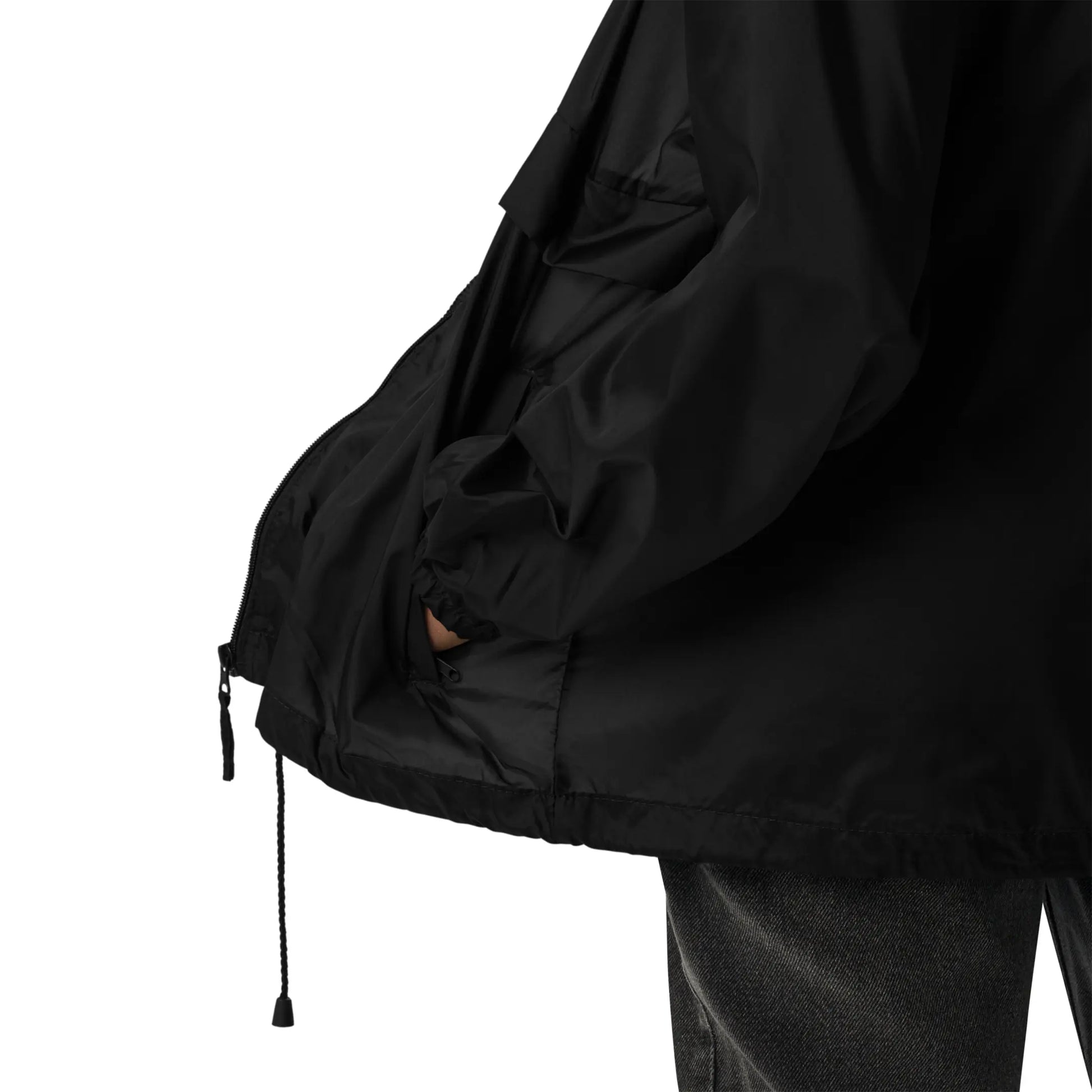 Vista de bolsillo de rompevientos impermeable con logotipo de Wuanderful Locos