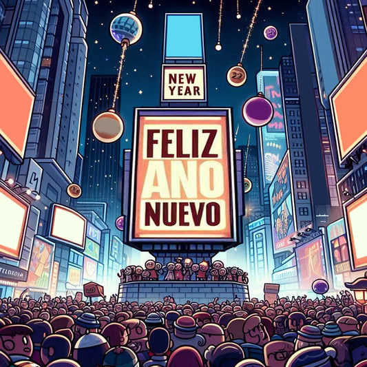 Tarjeta de Año Nuevo con Avatar Hablante Personalizado - ToonyVision México en Español