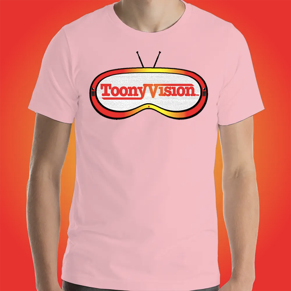 Camiseta rosa para hombre ToonyVision con arte de animación y estilo urbano.