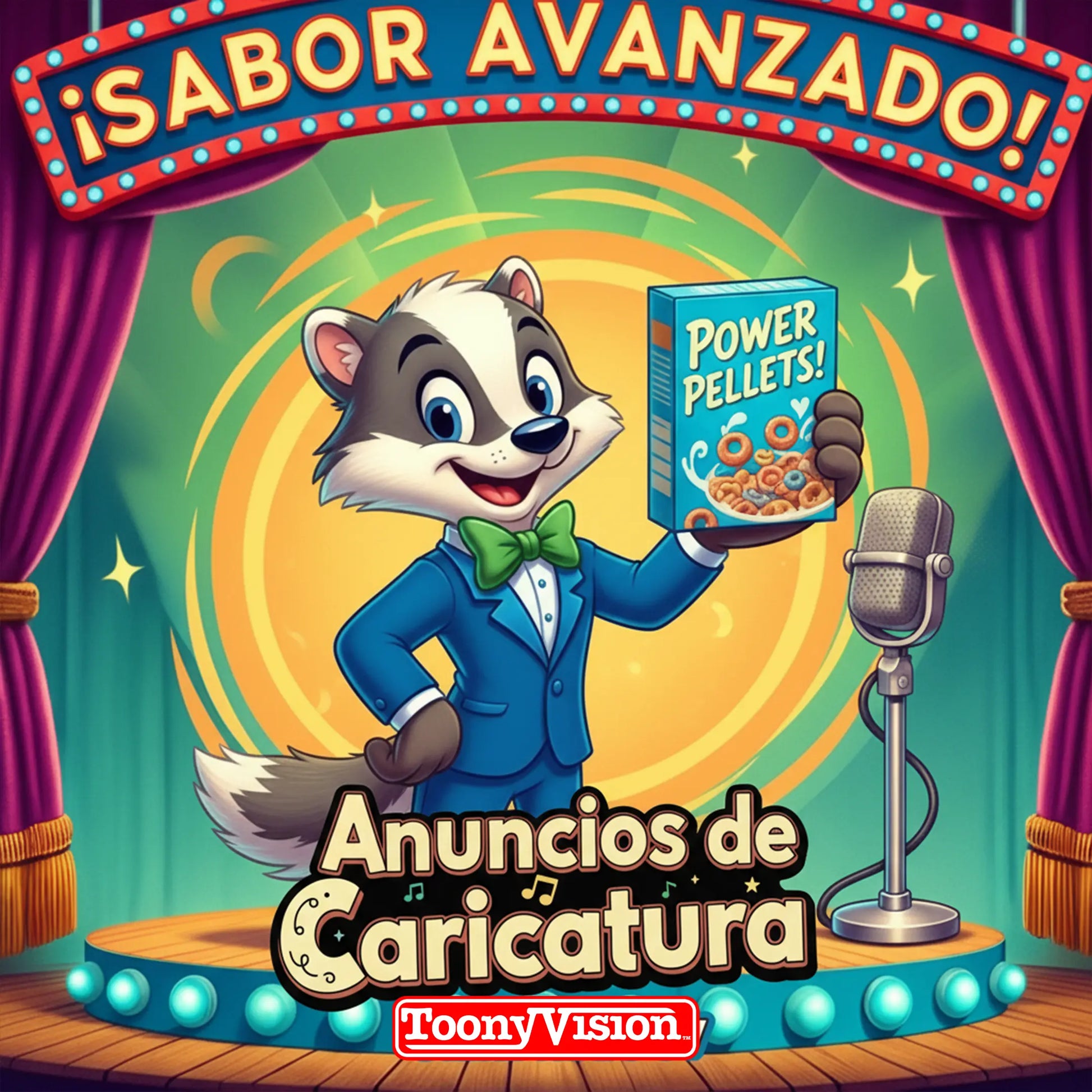 Comercial animado 15s ToonyVision tipo caricatura 2D para Reels y TikTok con voz profesional, música, sonido y entrega HD 1080p