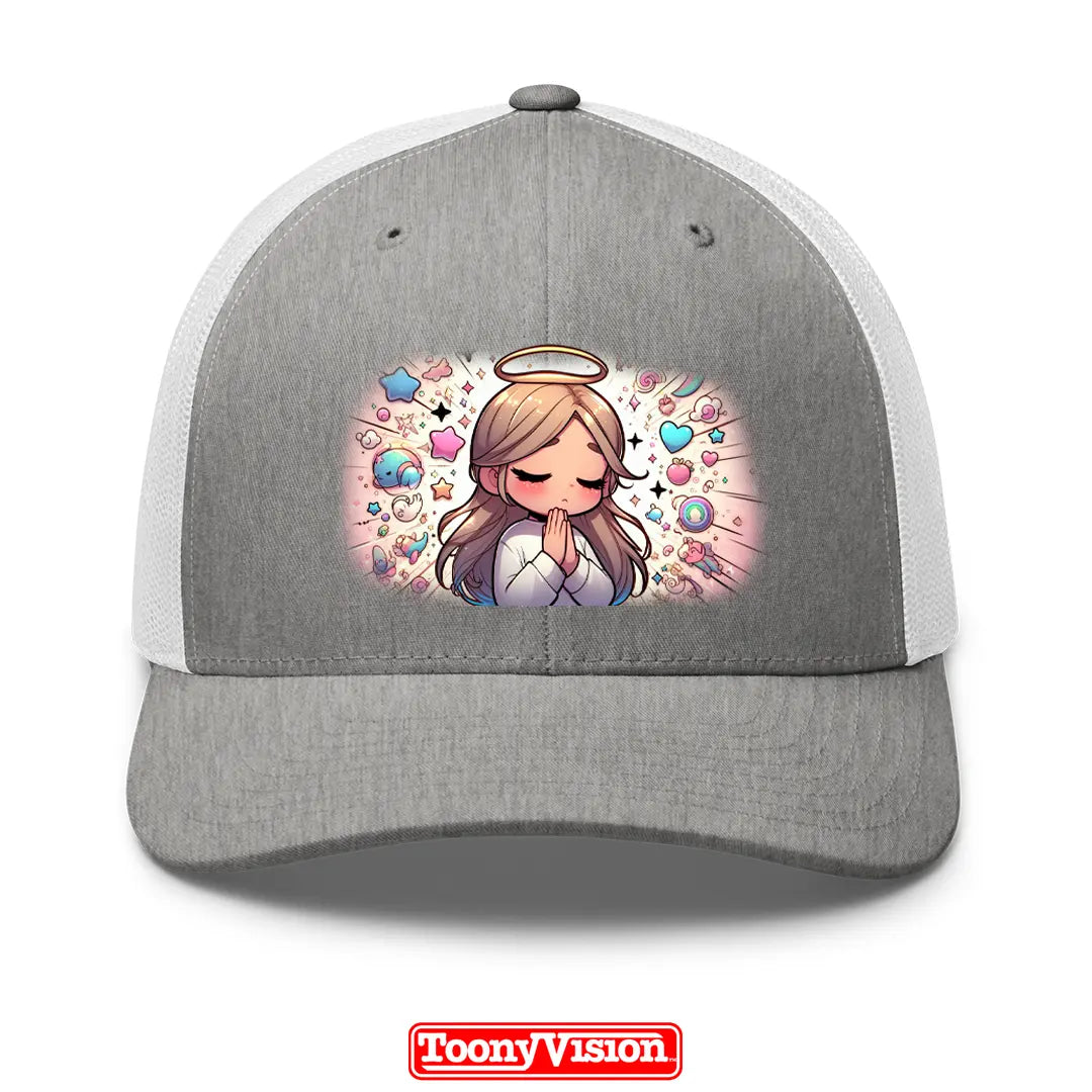 ToonyVision gorra personalizada para niña con caricatura desde foto y diseño impreso limpio en panel frontal estilo merch
