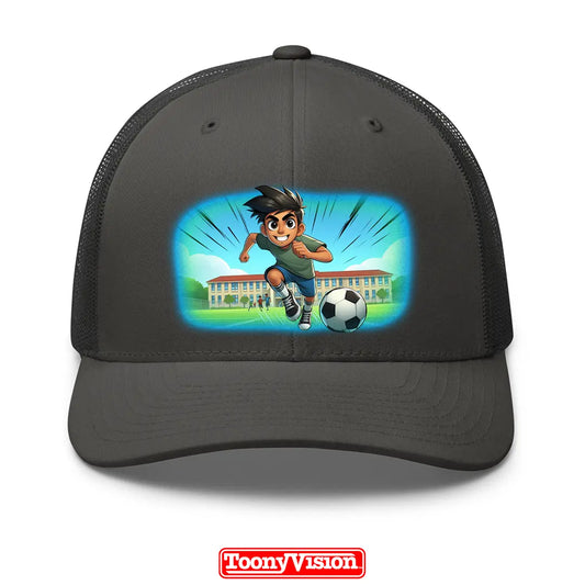 ToonyVision gorra personalizada para niño con caricatura desde foto y diseño impreso limpio en panel frontal estilo merch