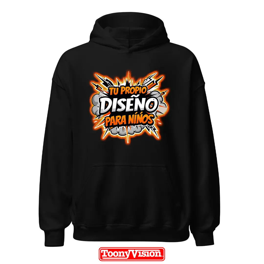 ToonyVision hoodie niño con su propio diseño impreso en heat transfer o DTF