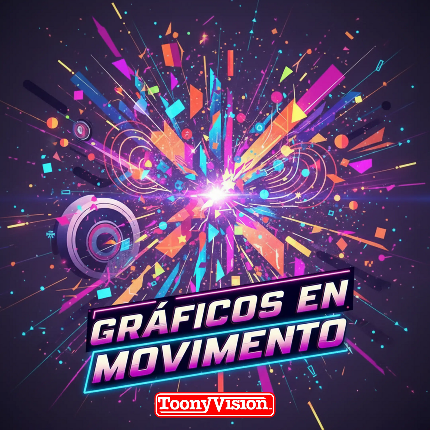 ToonyVision video motion graphics 15 segundos con texto animado tipografía cinética VFX y entrega 1080p HD