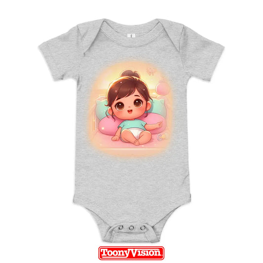 ToonyVision pañalero body bebé con caricatura desde foto y diseño cartoon limpio tipo merch