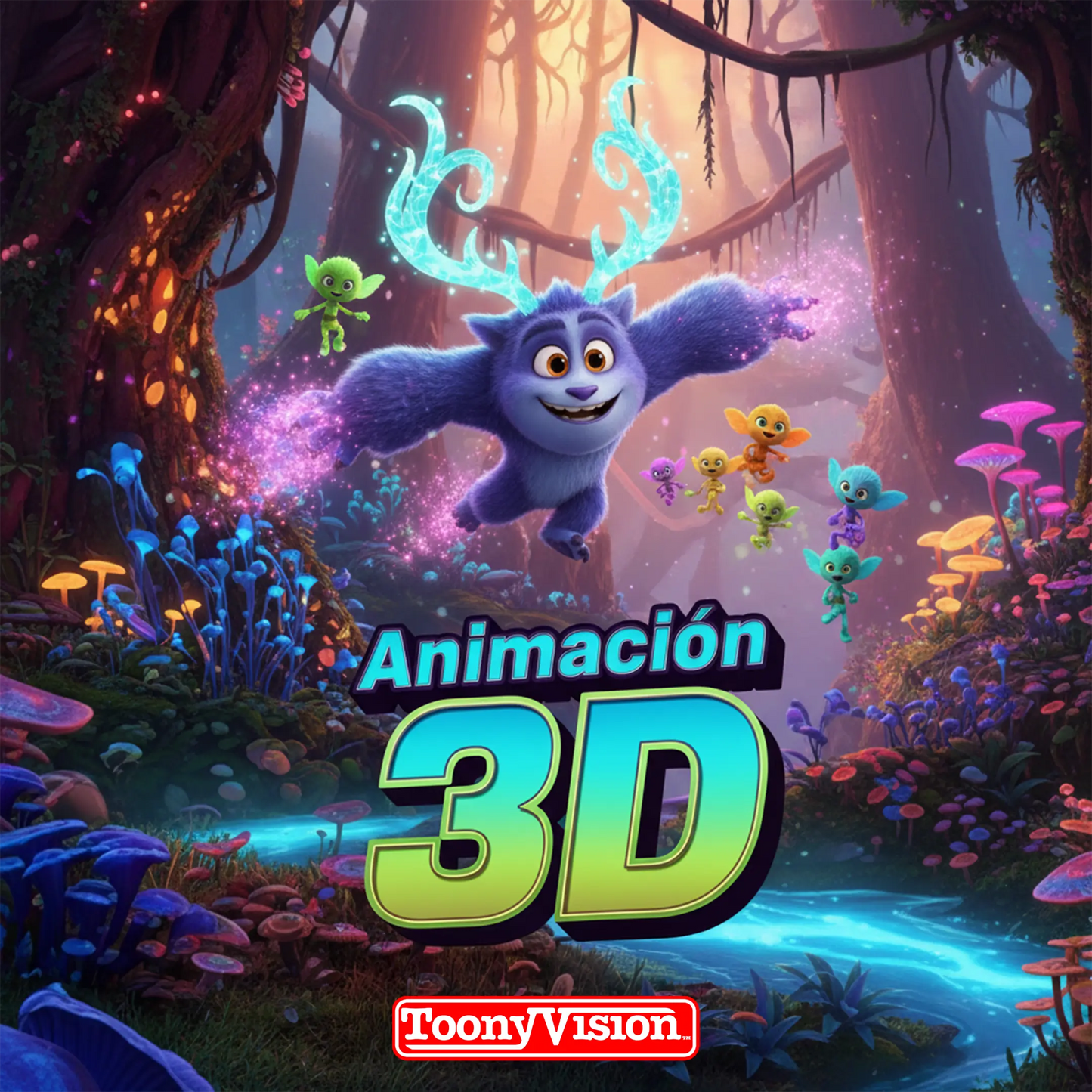 ToonyVision paquete comercial CGI 3D para elegir 6 15 30 o 60 segundos con acabado premium y estilo anuncio cinematográfico