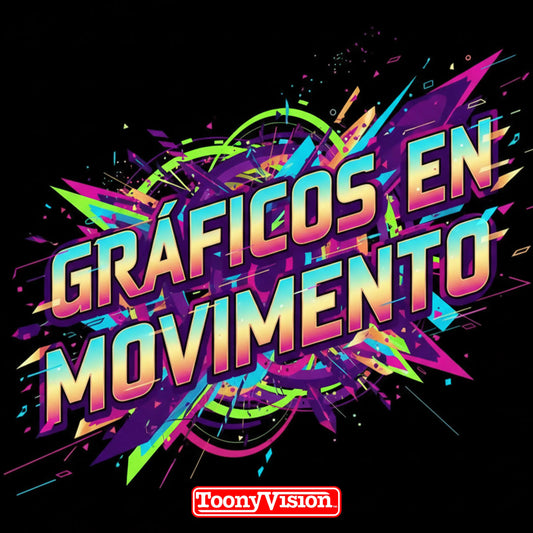 ToonyVision paquete motion graphics elige 6 15 30 o 60 segundos con tipografía cinética texto animado íconos VFX y entrega HD o 4K