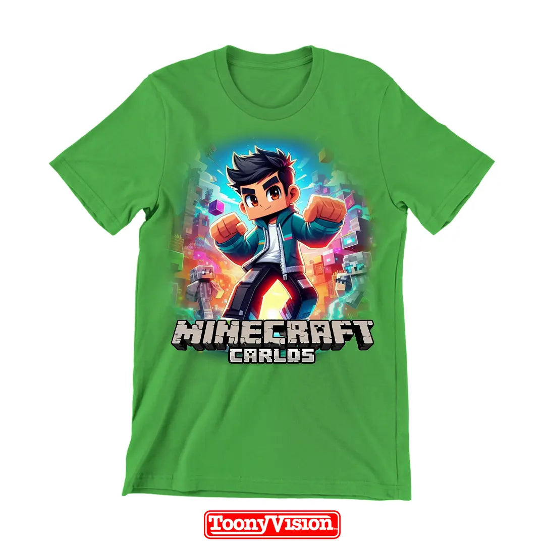 ToonyVision playera niño de cumpleaños o fiesta con caricatura desde foto y fondo temático especial estilo merch