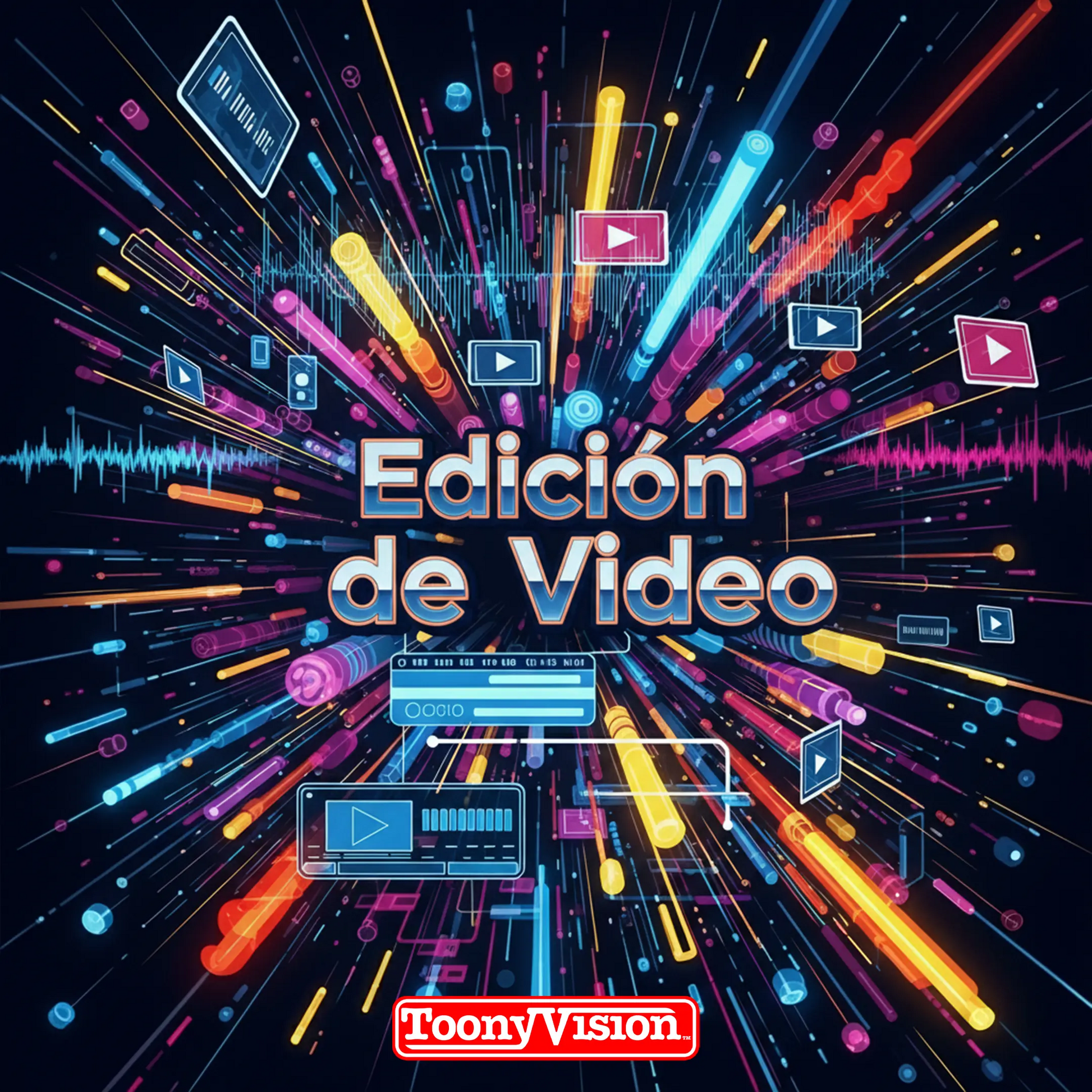ToonyVision estudio depósito starter $99 para edición de video profesional con alta retención, captions, corrección de color y audio limpio