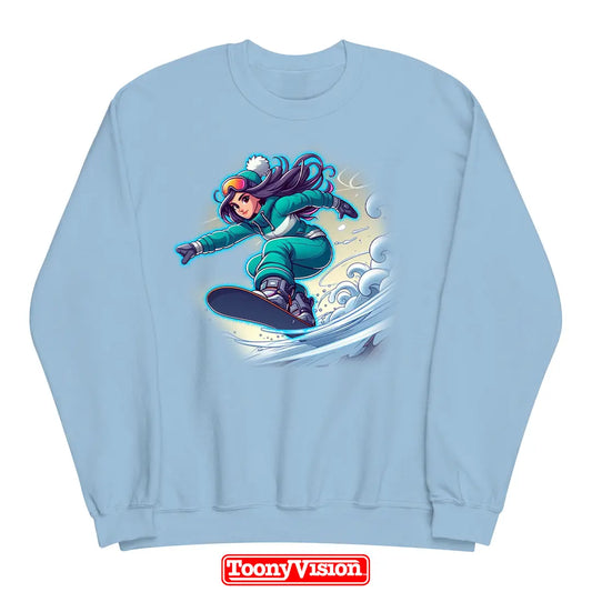 ToonyVision sudadera mujer cuello redondo de cumpleaños o fiesta con caricatura desde foto y fondo temático limpio estilo merch