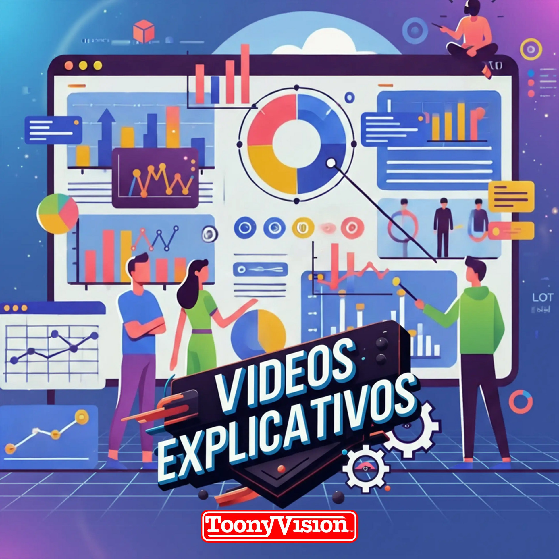 ToonyVision video explicativo animado 30 segundos para SaaS y producto con locución motion graphics y enfoque en ventas y conversiones