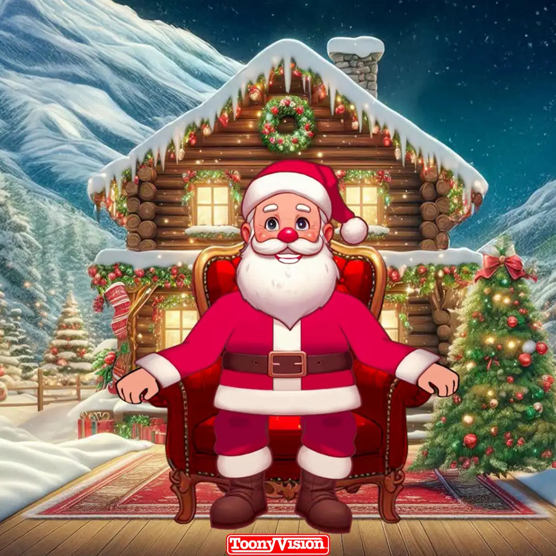 Tarjeta Animada de Papá Noel con Lista de Buenos y Traviesos