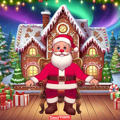 Tarjeta Animada de Papá Noel con Lista de Buenos y Traviesos